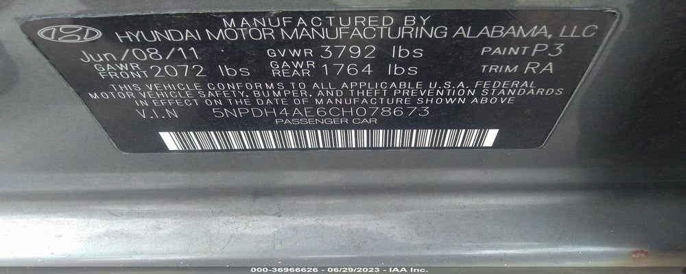 5NPDH4AE6CH078673 2012 HYUNDAI ELANTRA photo no. 9