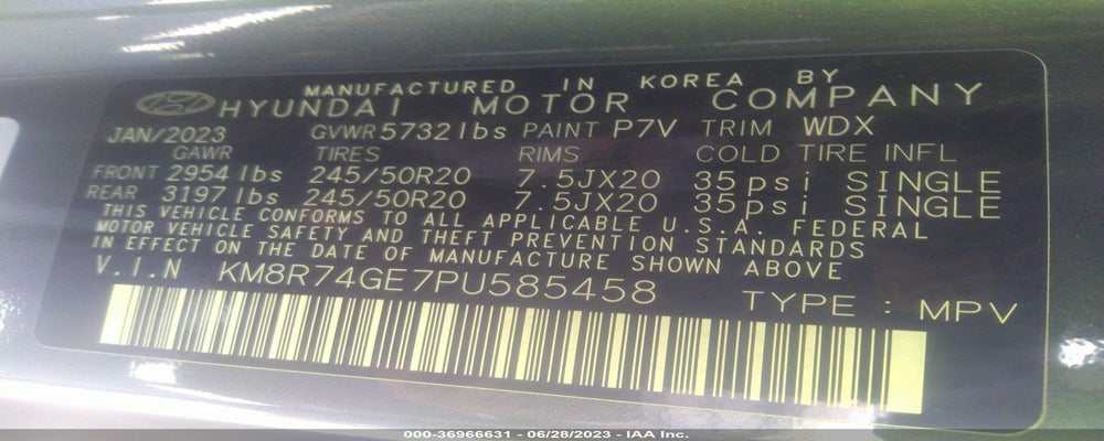 KM8R74GE7PU585458 2023 HYUNDAI PALISADE photo no. 9