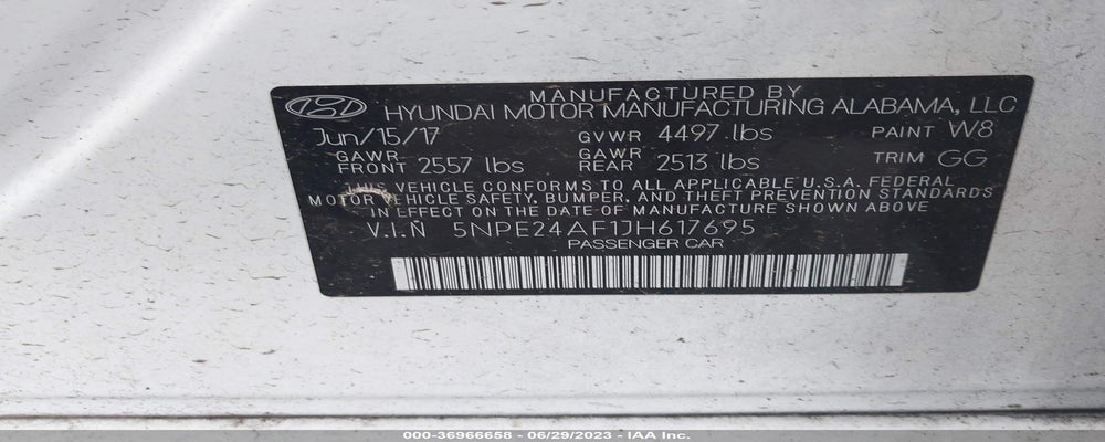 5NPE24AF1JH617695 2018 HYUNDAI SONATA photo no. 9