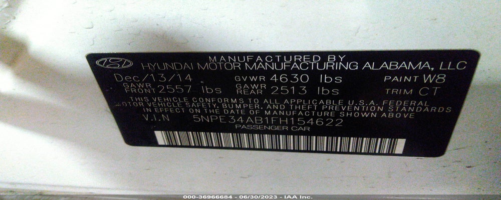5NPE34AB1FH154622 2015 HYUNDAI SONATA photo no. 9