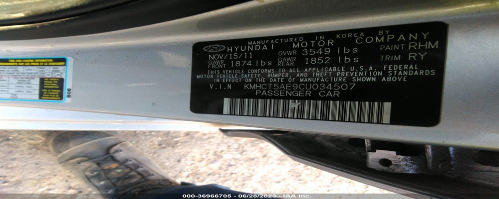 KMHCT5AE9CU034507 2012 HYUNDAI ACCENT photo no. 9