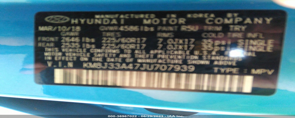 KM8J33A47JU707939 2018 HYUNDAI TUCSON photo no. 9