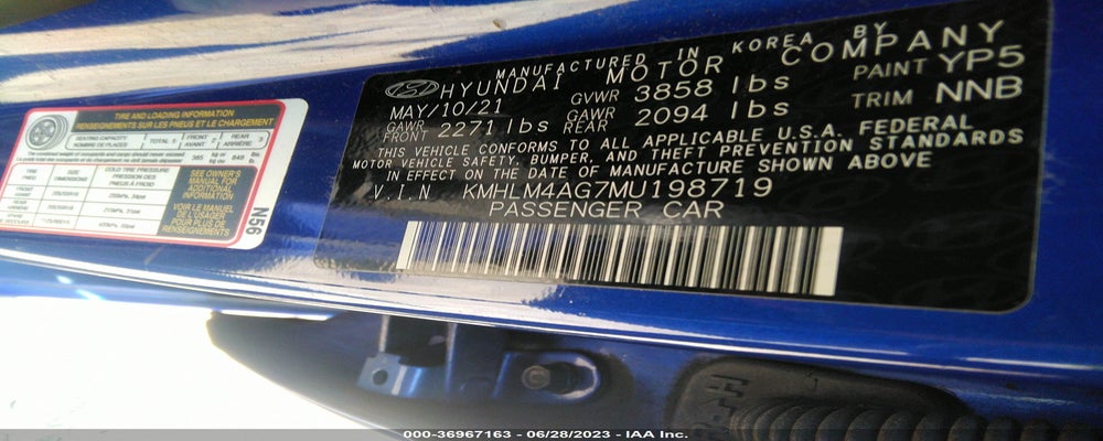 KMHLM4AG7MU198719 2021 HYUNDAI ELANTRA photo no. 9