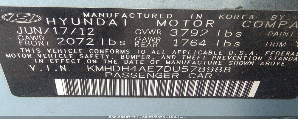 KMHDH4AE7DU578988 2013 HYUNDAI ELANTRA photo no. 9