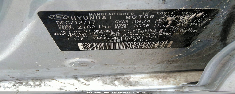 KMHD84LF0JU614683 2018 HYUNDAI ELANTRA photo no. 9