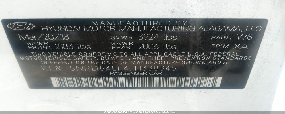 5NPD84LF4JH338345 2018 HYUNDAI ELANTRA photo no. 9