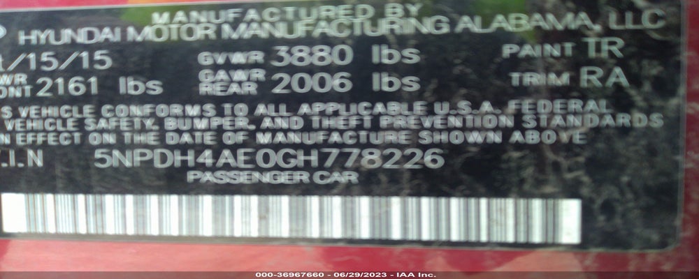 5NPDH4AE0GH778226 2016 HYUNDAI ELANTRA photo no. 9
