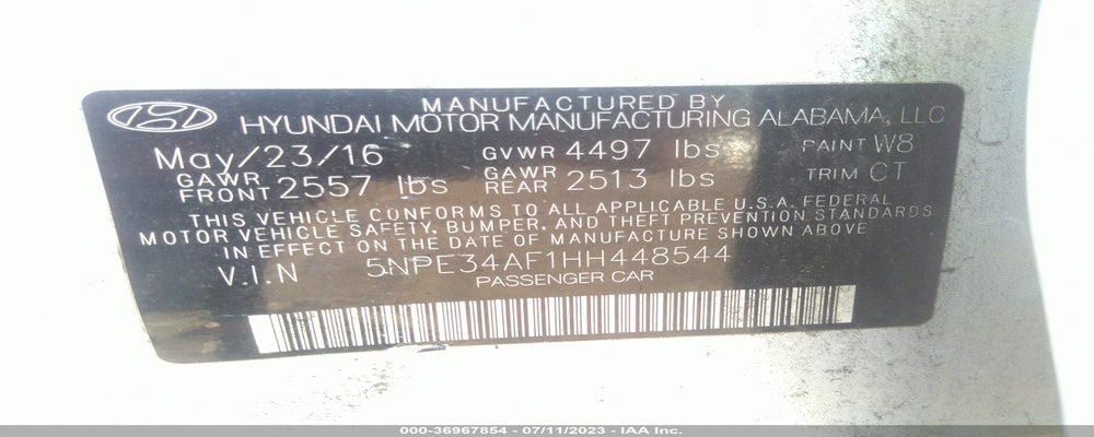 5NPE34AF1HH448544 2017 HYUNDAI SONATA photo no. 9