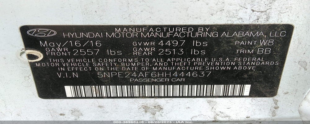 5NPE24AF6HH444637 2017 HYUNDAI SONATA photo no. 9