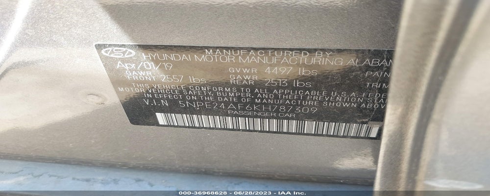 5NPE24AF6KH787309 2019 HYUNDAI SONATA photo no. 9