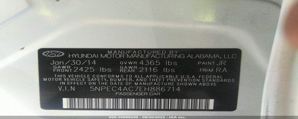5NPEC4AC7EH886714 2014 HYUNDAI SONATA photo no. 9
