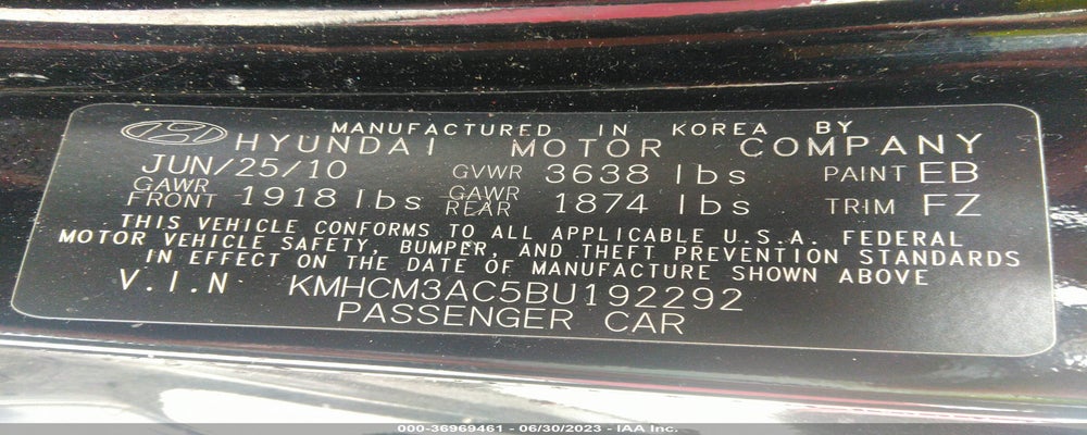 KMHCM3AC5BU192292 2011 HYUNDAI ACCENT photo no. 9