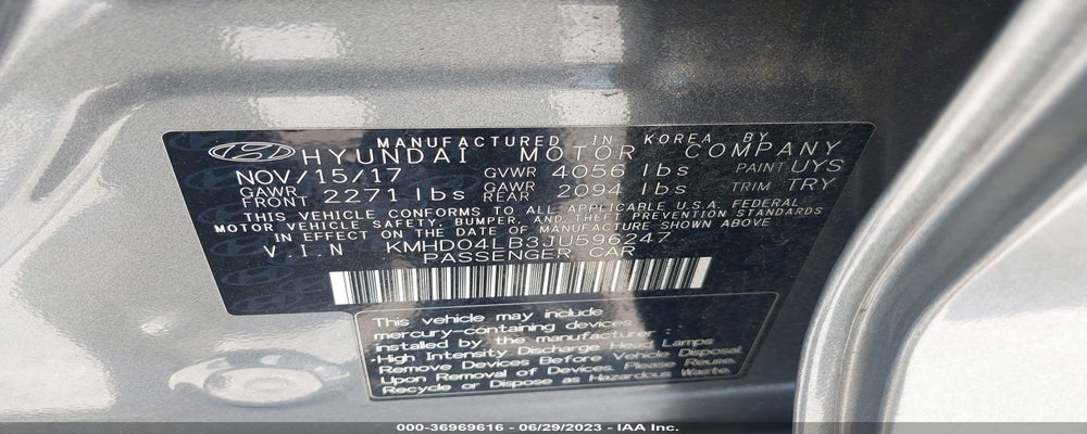 KMHD04LB3JU596247 2018 HYUNDAI ELANTRA photo no. 9