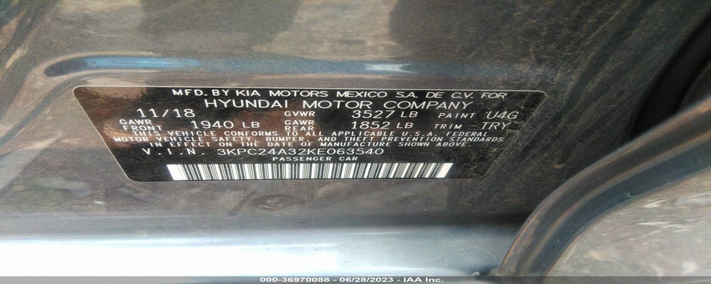 3KPC24A32KE063540 2019 HYUNDAI ACCENT photo no. 9