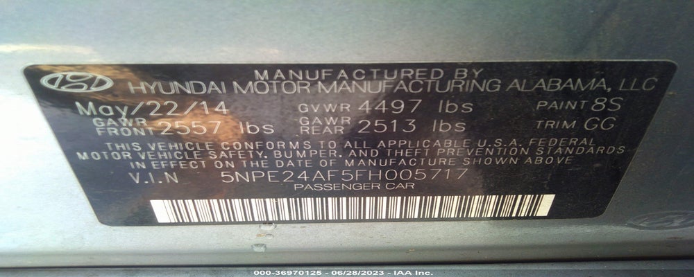 5NPE24AF5FH005717 2015 HYUNDAI SONATA photo no. 9