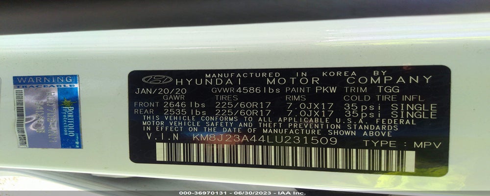 KM8J23A44LU231509 2020 HYUNDAI TUCSON photo no. 9