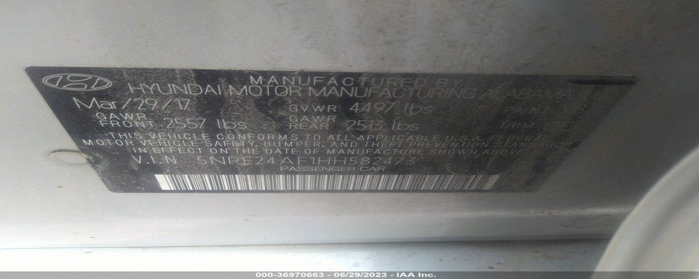 5NPE24AF1HH582473 2017 HYUNDAI SONATA photo no. 9