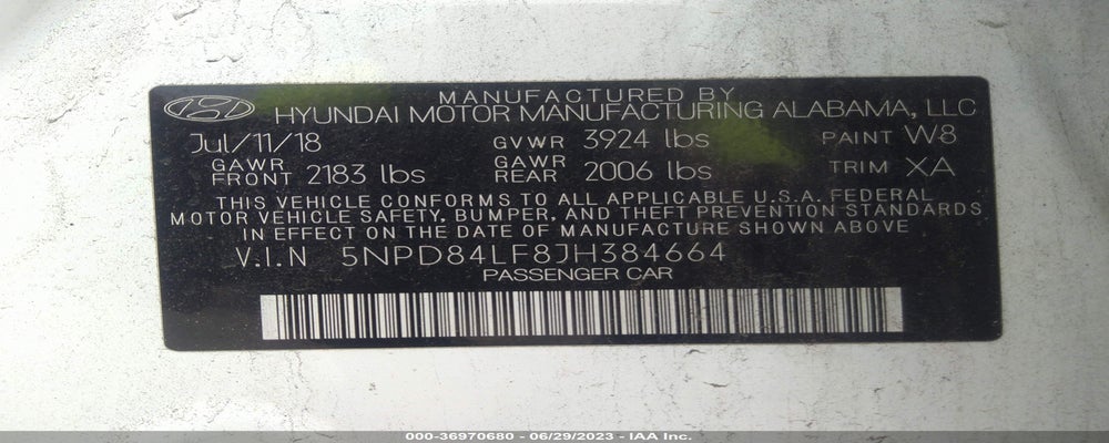 5NPD84LF8JH384664 2018 HYUNDAI ELANTRA photo no. 9