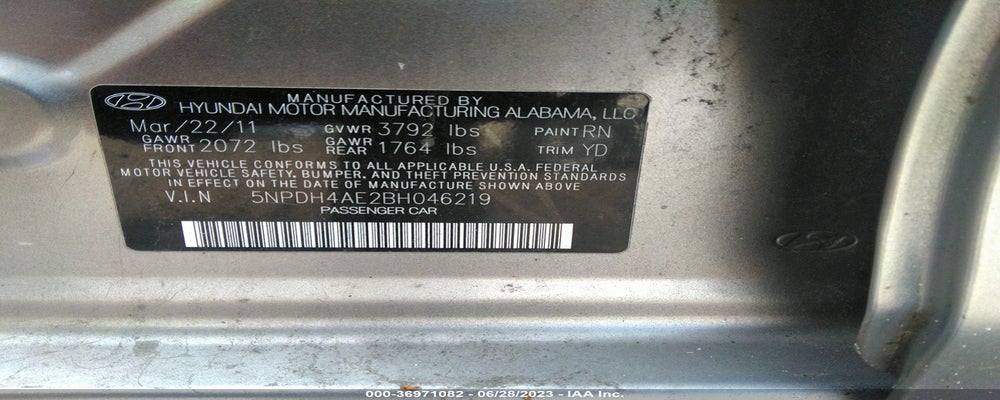 5NPDH4AE2BH046219 2011 HYUNDAI ELANTRA photo no. 9