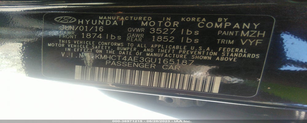 KMHCT4AE3GU165187 2016 HYUNDAI ACCENT photo no. 9