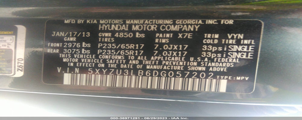 5XYZU3LB6DG057202 2013 HYUNDAI SANTA FE photo no. 9