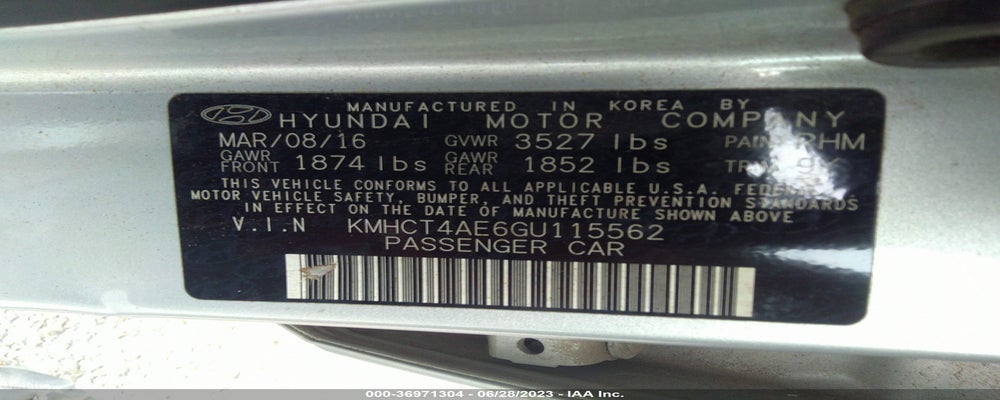 KMHCT4AE6GU115562 2016 HYUNDAI ACCENT photo no. 9