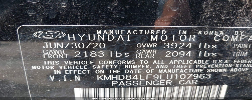 KMHD84LF9LU107963 2020 HYUNDAI ELANTRA photo no. 9