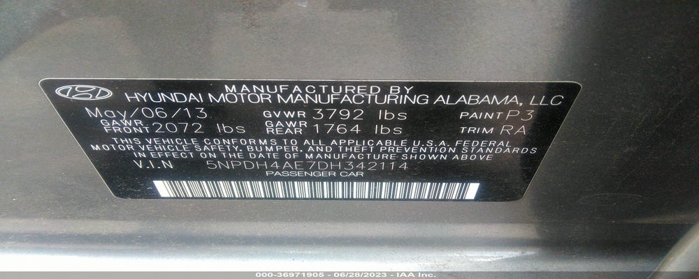 5NPDH4AE7DH342114 2013 HYUNDAI ELANTRA photo no. 9