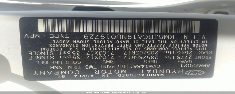 KM8JBCA19NU019729 2022 HYUNDAI TUCSON HYBRID photo no. 9