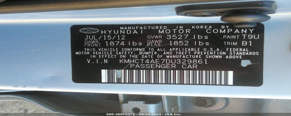 KMHCT4AE7DU329861 2013 HYUNDAI ACCENT photo no. 9