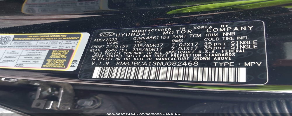 KM8JBCA13NU082468 2022 HYUNDAI TUCSON HYBRID photo no. 9