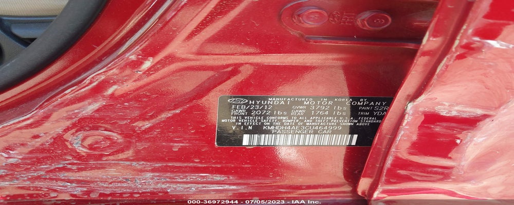 KMHDH4AE3CU464999 2012 HYUNDAI ELANTRA photo no. 9