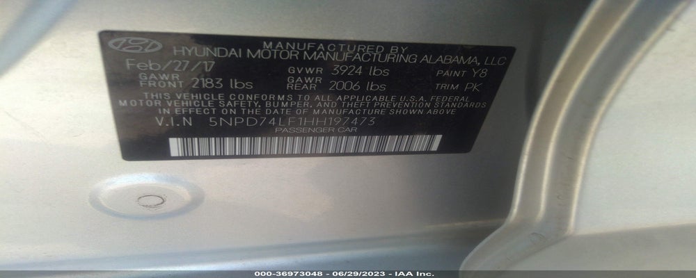 5NPD74LF1HH197473 2017 HYUNDAI ELANTRA photo no. 9