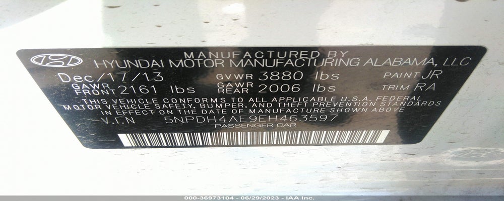 5NPDH4AE9EH463597 2014 HYUNDAI ELANTRA photo no. 9