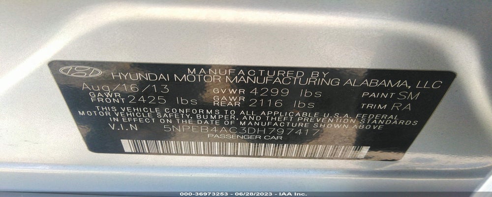 5NPEB4AC3DH797417 2013 HYUNDAI SONATA photo no. 9