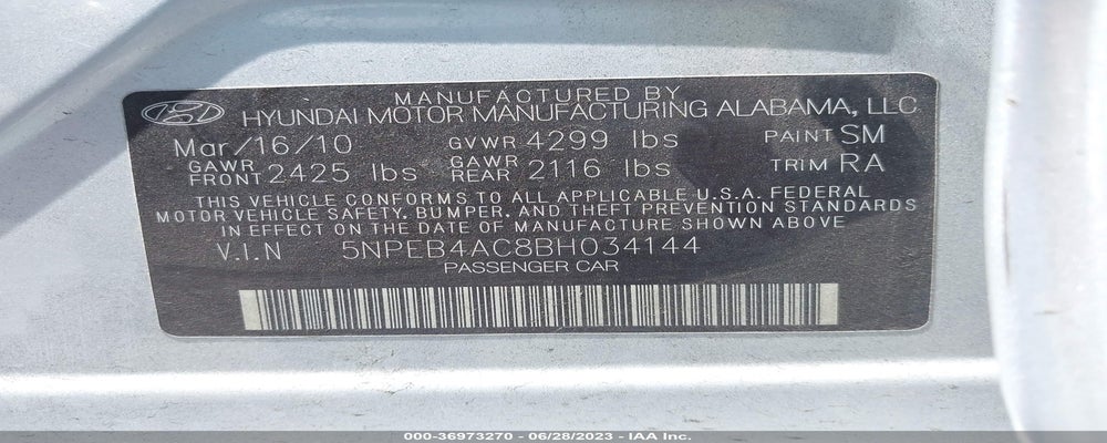 5NPEB4AC8BH034144 2011 HYUNDAI SONATA photo no. 9