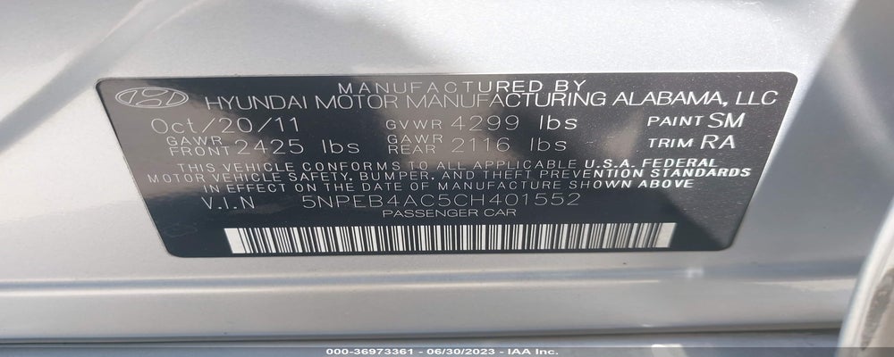 5NPEB4AC5CH401552 2012 HYUNDAI SONATA photo no. 9