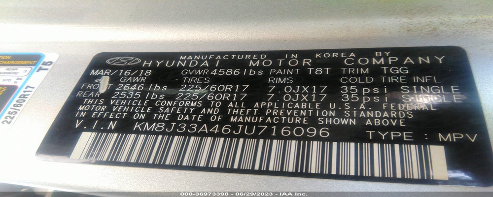 KM8J33A46JU716096 2018 HYUNDAI TUCSON photo no. 9