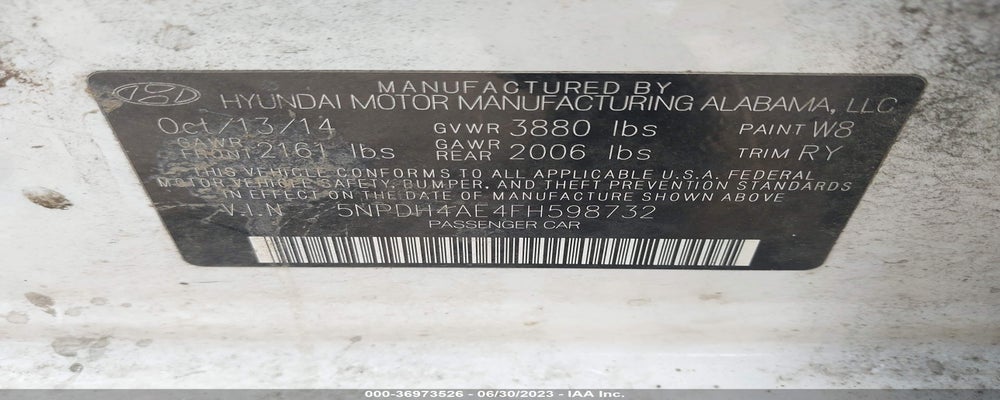 5NPDH4AE4FH598732 2015 HYUNDAI ELANTRA photo no. 9