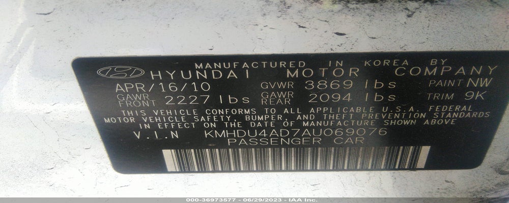 KMHDU4AD7AU069076 2010 HYUNDAI ELANTRA photo no. 9