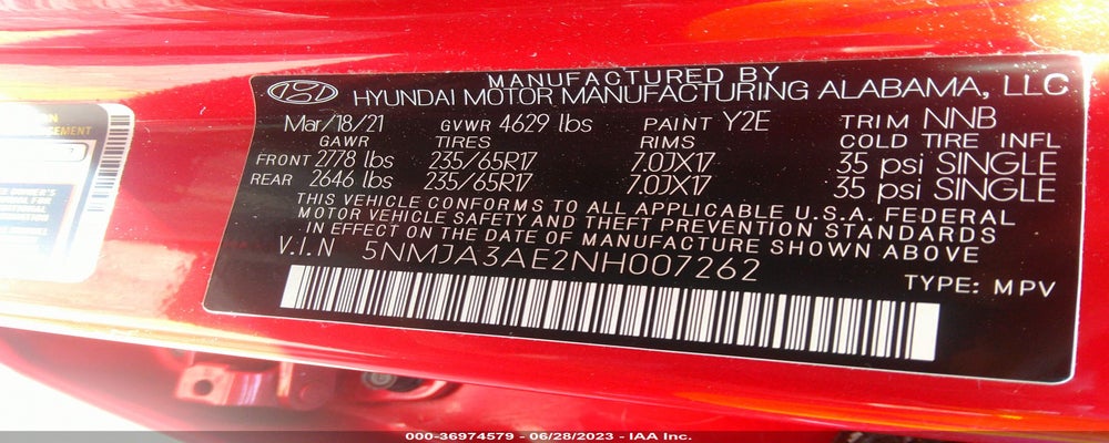5NMJA3AE2NH007262 2022 HYUNDAI TUCSON photo no. 9