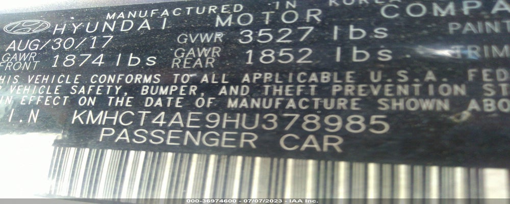 KMHCT4AE9HU378985 2017 HYUNDAI ACCENT photo no. 9