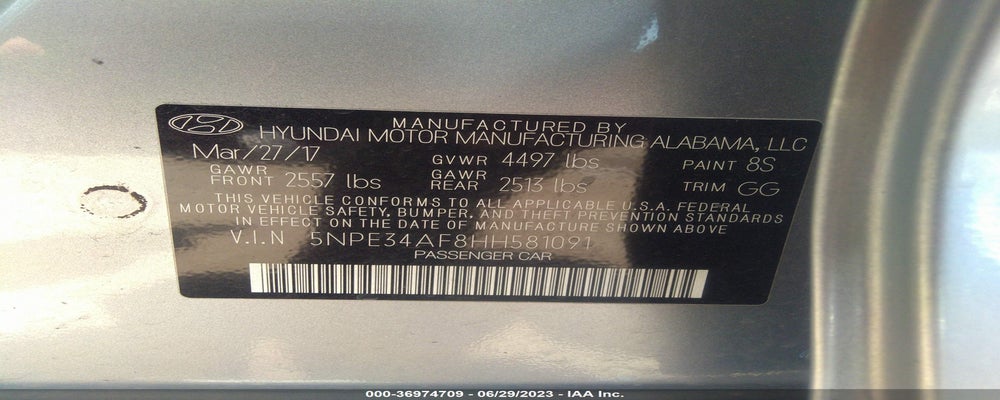 5NPE34AF8HH581091 2017 HYUNDAI SONATA photo no. 9