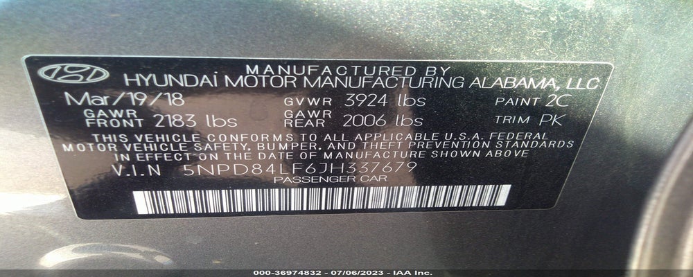 5NPD84LF6JH337679 2018 HYUNDAI ELANTRA photo no. 9