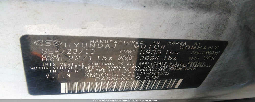 KMHC65LC6LU186425 2020 HYUNDAI IONIQ HYBRID photo no. 9