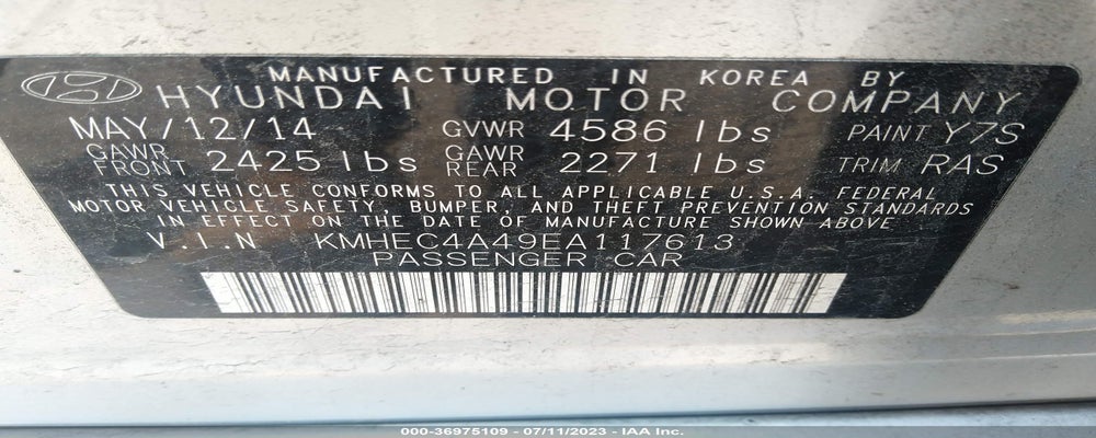 KMHEC4A49EA117613 2014 HYUNDAI SONATA HYBRID photo no. 9
