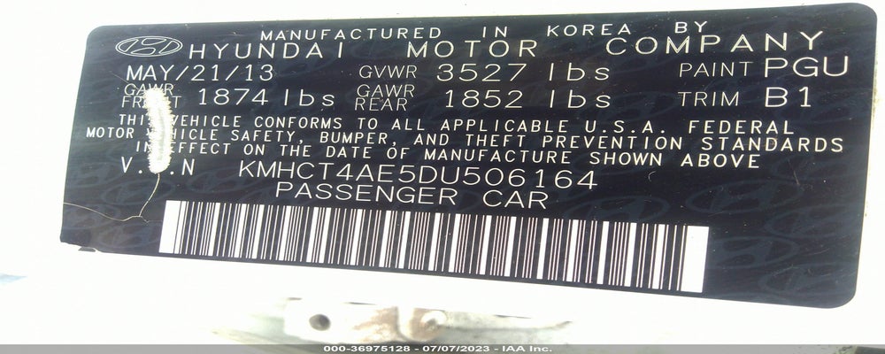 KMHCT4AE5DU506164 2013 HYUNDAI ACCENT photo no. 9