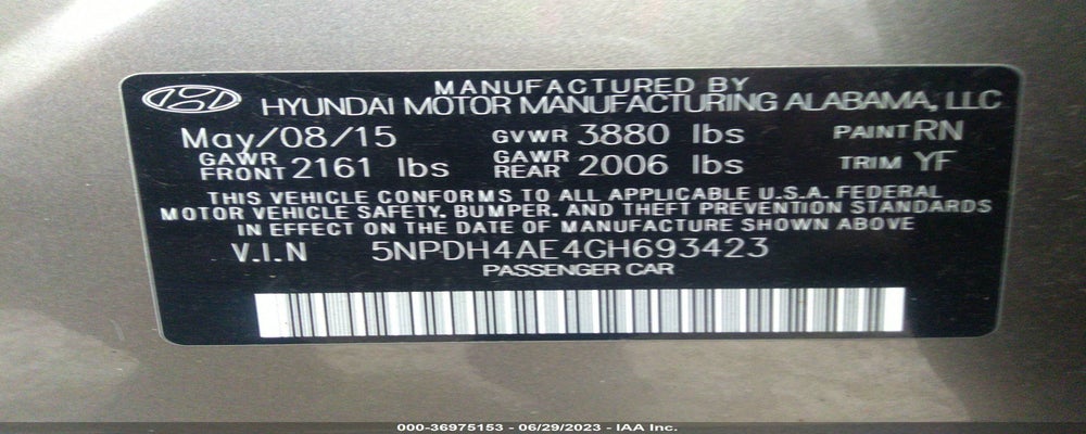 5NPDH4AE4GH693423 2016 HYUNDAI ELANTRA photo no. 9