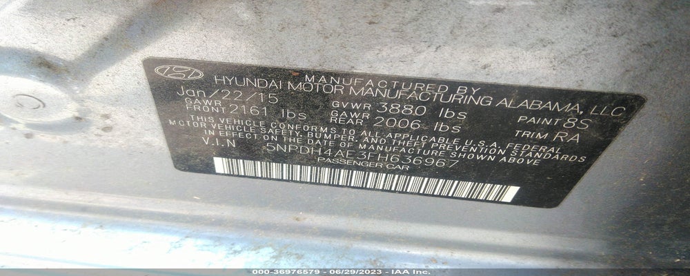 5NPDH4AE3FH636967 2015 HYUNDAI ELANTRA photo no. 9