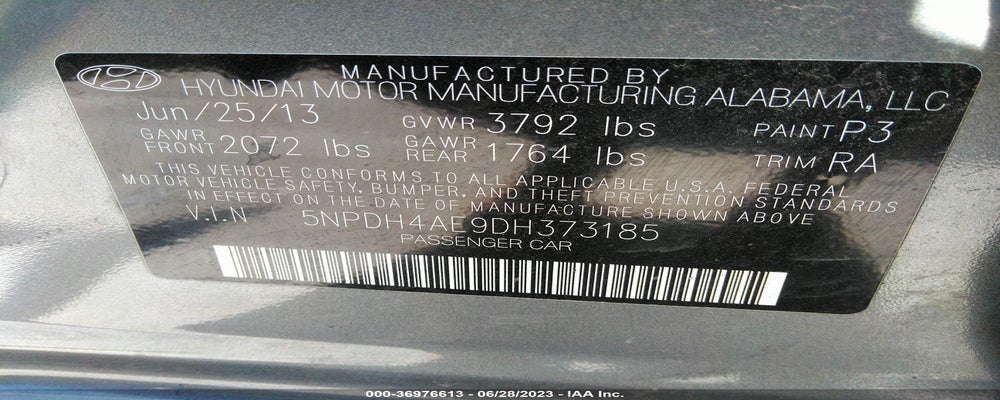 5NPDH4AE9DH373185 2013 HYUNDAI ELANTRA photo no. 9